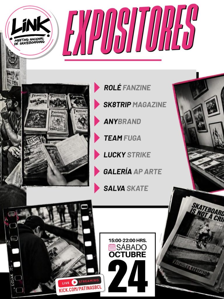 Actividades de LINK 2026: fingerboards, Flash Day Tattoo por Templo Tattoo y música en vivo con DJ sets.